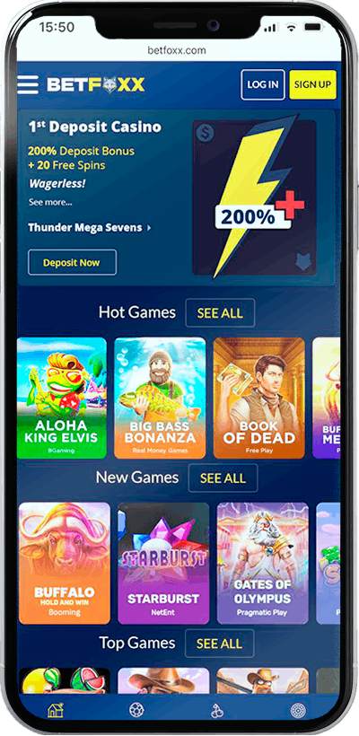 Screenshot of Betfoxx Casino Mobile