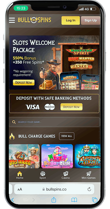 Screenshot of BullSpins Casino Mobile