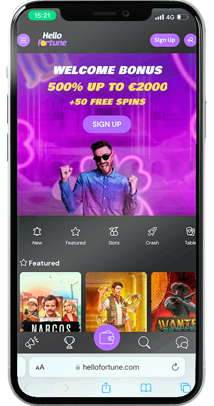Screenshot of Hello Fortune Mobile Casino